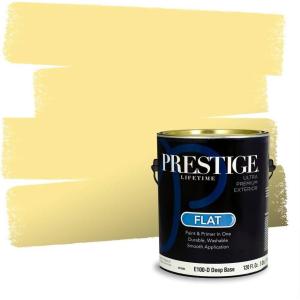 imagePRESTIGE Paints Exterior Paint and Primer In One 1Gallon SemiGloss Comparable Match of Valspar Brushed AlmondChickery Chick