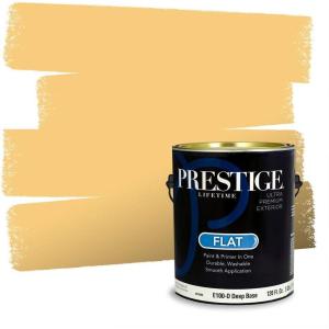 imagePRESTIGE Paints Exterior Paint and Primer In One 1Gallon SemiGloss Comparable Match of Valspar Brushed AlmondGrand Hotel Awning Yellow