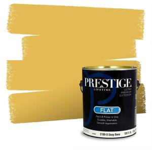 imagePRESTIGE Paints Exterior Paint and Primer In One 1Gallon SemiGloss Comparable Match of Valspar Brushed AlmondMustard Glaze
