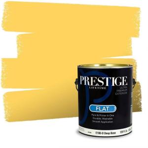 imagePRESTIGE Paints Exterior Paint and Primer In One 1Gallon SemiGloss Comparable Match of Valspar Brushed AlmondSummer Gold