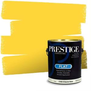 imagePRESTIGE Paints Exterior Paint and Primer In One 1Gallon SemiGloss Comparable Match of Valspar Brushed AlmondSunny Jonquil