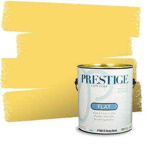 imagePRESTIGE Paints Exterior Paint and Primer In One 1Gallon SemiGloss Comparable Match of Valspar Brushed Almondgolden Haze
