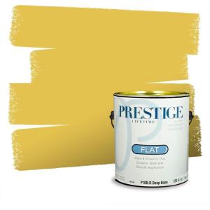 imagePRESTIGE Paints Exterior Paint and Primer In One 1Gallon SemiGloss Comparable Match of Valspar Brushed Almondgolden Meadow