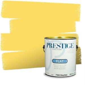 imagePRESTIGE Paints Exterior Paint and Primer In One 1Gallon SemiGloss Comparable Match of Valspar Brushed Almondgolden Mist