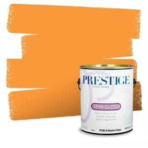 imagePRESTIGE Paints Interior House Paint and Primer In One 1Gallon Flat Comparable Match of Valspar Crme BruleeButtercup Squash