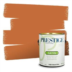 imagePRESTIGE Paints Interior House Paint and Primer In One 1Gallon Flat Comparable Match of Valspar Crme BruleeCaramel Cream