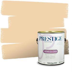imagePRESTIGE Paints Interior House Paint and Primer In One 1Gallon Flat Comparable Match of Valspar Crme BruleeClarified Butter