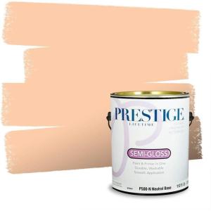 imagePRESTIGE Paints Interior House Paint and Primer In One 1Gallon Flat Comparable Match of Valspar Crme BruleeCoral Gable