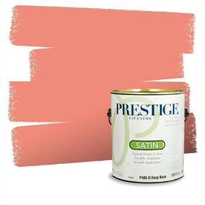 imagePRESTIGE Paints Interior House Paint and Primer In One 1Gallon Flat Comparable Match of Valspar Crme BruleeCoral Passion