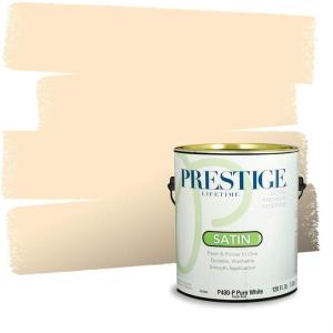imagePRESTIGE Paints Interior House Paint and Primer In One 1Gallon Flat Comparable Match of Valspar Crme BruleeCosmic Cream