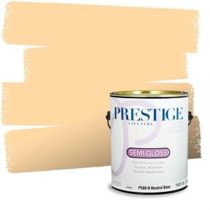 imagePRESTIGE Paints Interior House Paint and Primer In One 1Gallon Flat Comparable Match of Valspar Crme BruleeIced Tea