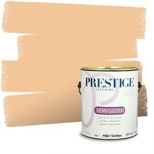 imagePRESTIGE Paints Interior House Paint and Primer In One 1Gallon Flat Comparable Match of Valspar Crme BruleeJohnny Cake 30016A