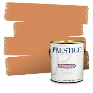 imagePRESTIGE Paints Interior House Paint and Primer In One 1Gallon Flat Comparable Match of Valspar Crme BruleeLa Fonda Sombrero
