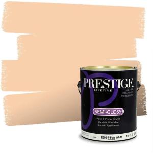 imagePRESTIGE Paints Interior House Paint and Primer In One 1Gallon Flat Comparable Match of Valspar Crme BruleeNew Peach