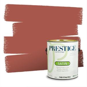 imagePRESTIGE Paints Interior House Paint and Primer In One 1Gallon Flat Comparable Match of Valspar Crme BruleeRare Sienna