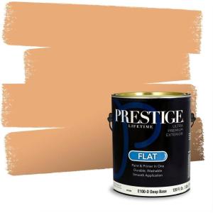 imagePRESTIGE Paints Interior House Paint and Primer In One 1Gallon Flat Comparable Match of Valspar Crme BruleeTomato Bisque