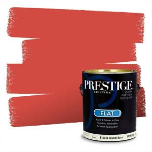 imagePRESTIGE Paints Interior House Paint and Primer In One 1Gallon Flat Comparable Match of Valspar Crme BruleeVS07Scarlet Sun