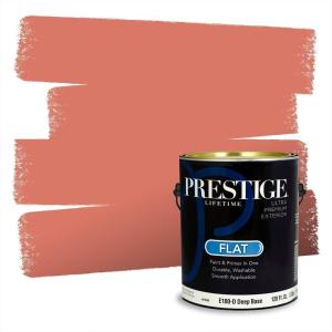 imagePRESTIGE Paints Interior House Paint and Primer In One 1Gallon Flat Comparable Match of Valspar Crme BruleeVS09La Fonda Flamenco Pink