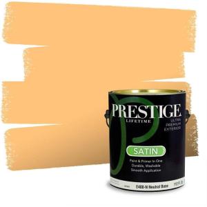 imagePRESTIGE Paints Interior House Paint and Primer In One 1Gallon Flat Comparable Match of Valspar Crme BruleeVS105Cantaloupe Smile