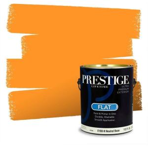imagePRESTIGE Paints Interior House Paint and Primer In One 1Gallon Flat Comparable Match of Valspar Crme BruleeVS109Orange Fruit