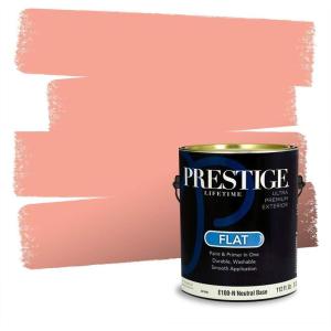 imagePRESTIGE Paints Interior House Paint and Primer In One 1Gallon Flat Comparable Match of Valspar Crme BruleeVS11Coral Reef