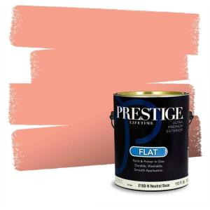 imagePRESTIGE Paints Interior House Paint and Primer In One 1Gallon Flat Comparable Match of Valspar Crme BruleeVS16Poppy Petal