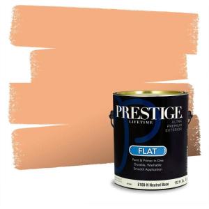 imagePRESTIGE Paints Interior House Paint and Primer In One 1Gallon Flat Comparable Match of Valspar Crme BruleeVS45Warm Cider