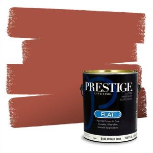 imagePRESTIGE Paints Interior House Paint and Primer In One 1Gallon Flat Comparable Match of Valspar Crme BruleeVS57Crimson Glow