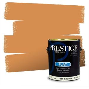 imagePRESTIGE Paints Interior House Paint and Primer In One 1Gallon Flat Comparable Match of Valspar Crme BruleeVS84Hazelnut Coffee