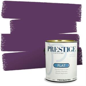 imagePRESTIGE Paints Interior Paint and Primer In One 1Gallon Eggshell Comparable Match of Sherwin Williams Gutsy GrapeKimono Violet