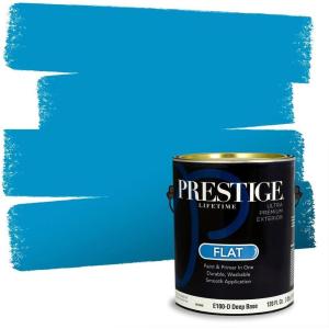 imagePRESTIGE Paints Interior Paint and Primer In One 1Gallon Flat Comparable Match of Sherwin Williams Blue BaubleSW6958PCM