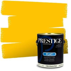 imagePRESTIGE Paints Interior Paint and Primer In One 1Gallon Flat Comparable Match of Sherwin Williams Confident YellowCitrus