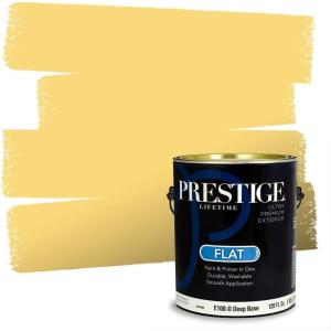 imagePRESTIGE Paints Interior Paint and Primer In One 1Gallon Flat Comparable Match of Sherwin Williams Confident YellowDaffodil