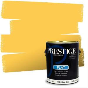 imagePRESTIGE Paints Interior Paint and Primer In One 1Gallon Flat Comparable Match of Sherwin Williams Confident YellowDecisive Yellow