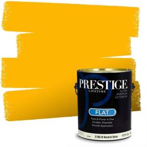imagePRESTIGE Paints Interior Paint and Primer In One 1Gallon Flat Comparable Match of Sherwin Williams Confident YellowGoldfinch
