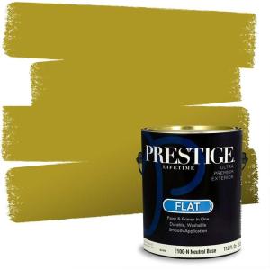 imagePRESTIGE Paints Interior Paint and Primer In One 1Gallon Flat Comparable Match of Sherwin Williams Confident YellowHigh Strung