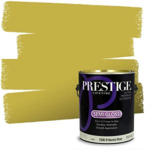 imagePRESTIGE Paints Interior Paint and Primer In One 1Gallon Flat Comparable Match of Sherwin Williams Confident YellowSW6704PCM