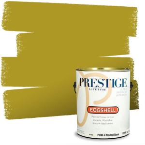 imagePRESTIGE Paints Interior Paint and Primer In One 1Gallon Flat Comparable Match of Sherwin Williams Confident YellowSW6705PCM