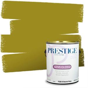 imagePRESTIGE Paints Interior Paint and Primer In One 1Gallon Flat Comparable Match of Sherwin Williams Confident YellowSW6706PCM