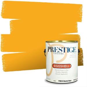 imagePRESTIGE Paints Interior Paint and Primer In One 1Gallon Flat Comparable Match of Sherwin Williams Confident YellowSW6904PCM