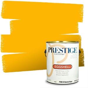 imagePRESTIGE Paints Interior Paint and Primer In One 1Gallon Flat Comparable Match of Sherwin Williams Confident YellowSW6905PCM