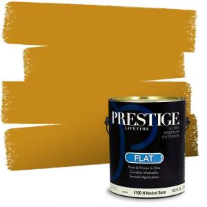 imagePRESTIGE Paints Interior Paint and Primer In One 1Gallon Flat Comparable Match of Sherwin Williams Fervent BrassAuric