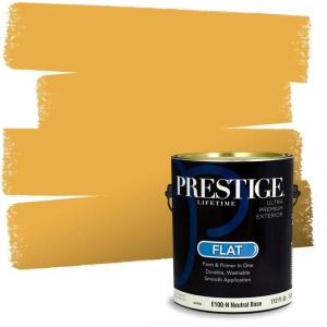 imagePRESTIGE Paints Interior Paint and Primer In One 1Gallon Flat Comparable Match of Sherwin Williams Fervent BrassBrittlebush