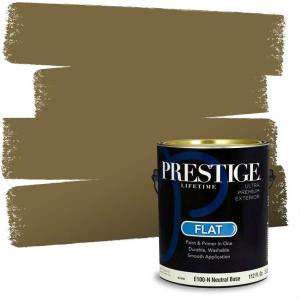 imagePRESTIGE Paints Interior Paint and Primer In One 1Gallon Flat Comparable Match of Sherwin Williams Fervent BrassEminent Bronze