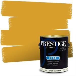 imagePRESTIGE Paints Interior Paint and Primer In One 1Gallon Flat Comparable Match of Sherwin Williams Fervent BrassGlitzy Gold