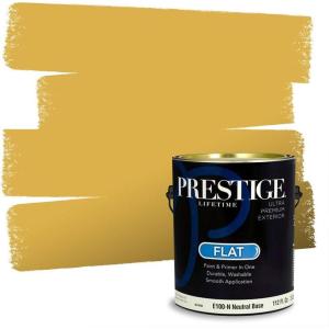 imagePRESTIGE Paints Interior Paint and Primer In One 1Gallon Flat Comparable Match of Sherwin Williams Fervent BrassNugget