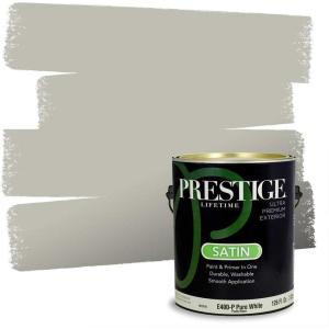 imagePRESTIGE Paints Interior Paint and Primer In One 1Gallon Flat Comparable Match of Sherwin Williams Frosty WhiteAustere Gray