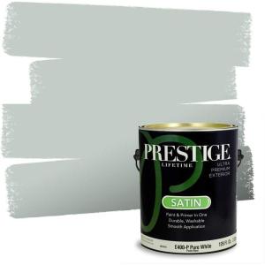 imagePRESTIGE Paints Interior Paint and Primer In One 1Gallon Flat Comparable Match of Sherwin Williams Frosty WhiteRainwashed