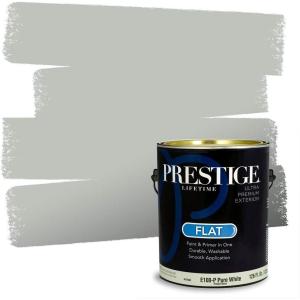 imagePRESTIGE Paints Interior Paint and Primer In One 1Gallon Flat Comparable Match of Sherwin Williams Frosty WhiteSW6205PCM