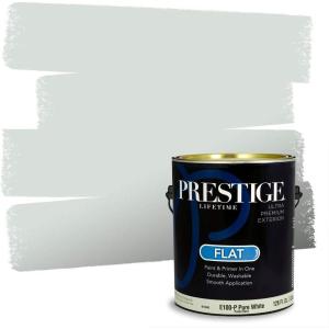 imagePRESTIGE Paints Interior Paint and Primer In One 1Gallon Flat Comparable Match of Sherwin Williams Frosty WhiteSW6210PCM